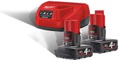 Milwaukee M12 NRG-402 Accu NRG pack 2x 12V 4.0Ah Li-Ion M12™ - 4933459211