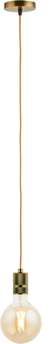 Pendel Champagne Goud - Inclusief Lichtbron Goud - Classic - 1.5m Snoer - Met Plafondkap