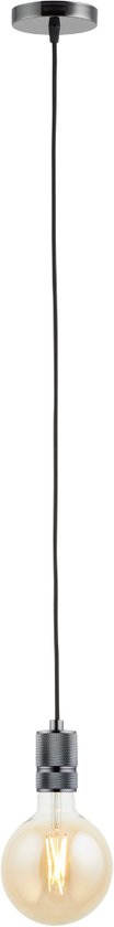 Pendel Zwart Titanium - Inclusief Lichtbron Goud - Classic - 1.5m Snoer - Met Plafondkap
