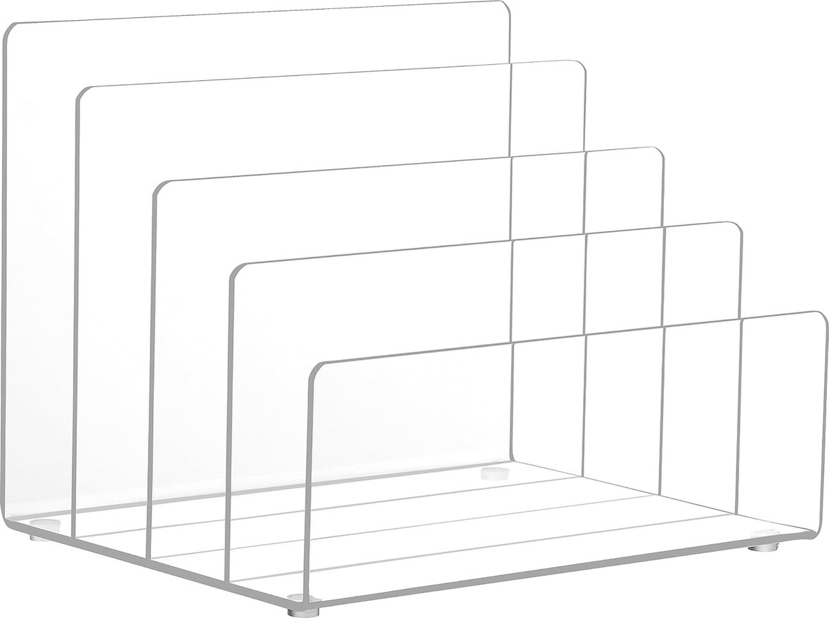 Goedkoopste Acryl organizer voor bureau, 4-delige transparante tafelorganizer, bureau-organizer voor post, papier, enveloppen, notitieboek, organizer voor kantoor en thuis