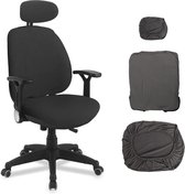 Gamingstoelhoes, gamingsthuhl, 3 stuks, bureaustoel met armleuningen, stoelovertrek, stoelhoes, bureaustoel, voor computerstoelen, stoelbekleding, stoel (zwart)