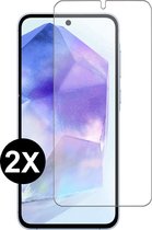 Geschikt voor Samsung A55 Screenprotector - 2 stuks - Tempered Glass Beschermglas - Extra Sterk - Galaxy series