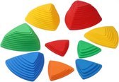 Speelgoed Balansstenen - Stepping Stones - 11 stuks - Driehoek Stapelbare - Balans Stapstenen - Stimuleert motoriek - Felle kleuren