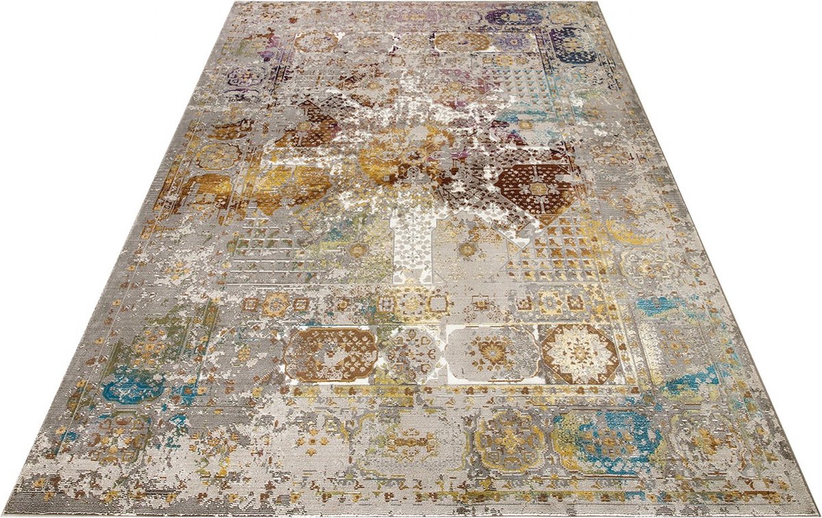 Lalee Picasso Feraghan vloerkleed vintage laagpolig trendy multi beige kleuren 200x290cm