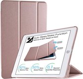 Tablethoes Geschikt voor: Apple iPad 10.2 (2019) 7e generatie / iPad 10.2 (2020) 8e generatie / iPad 10.2 (2021) 9e generatie 10.2 inch Ultraslanke Hoesje Tri-Fold Cover Case - RoseGoud