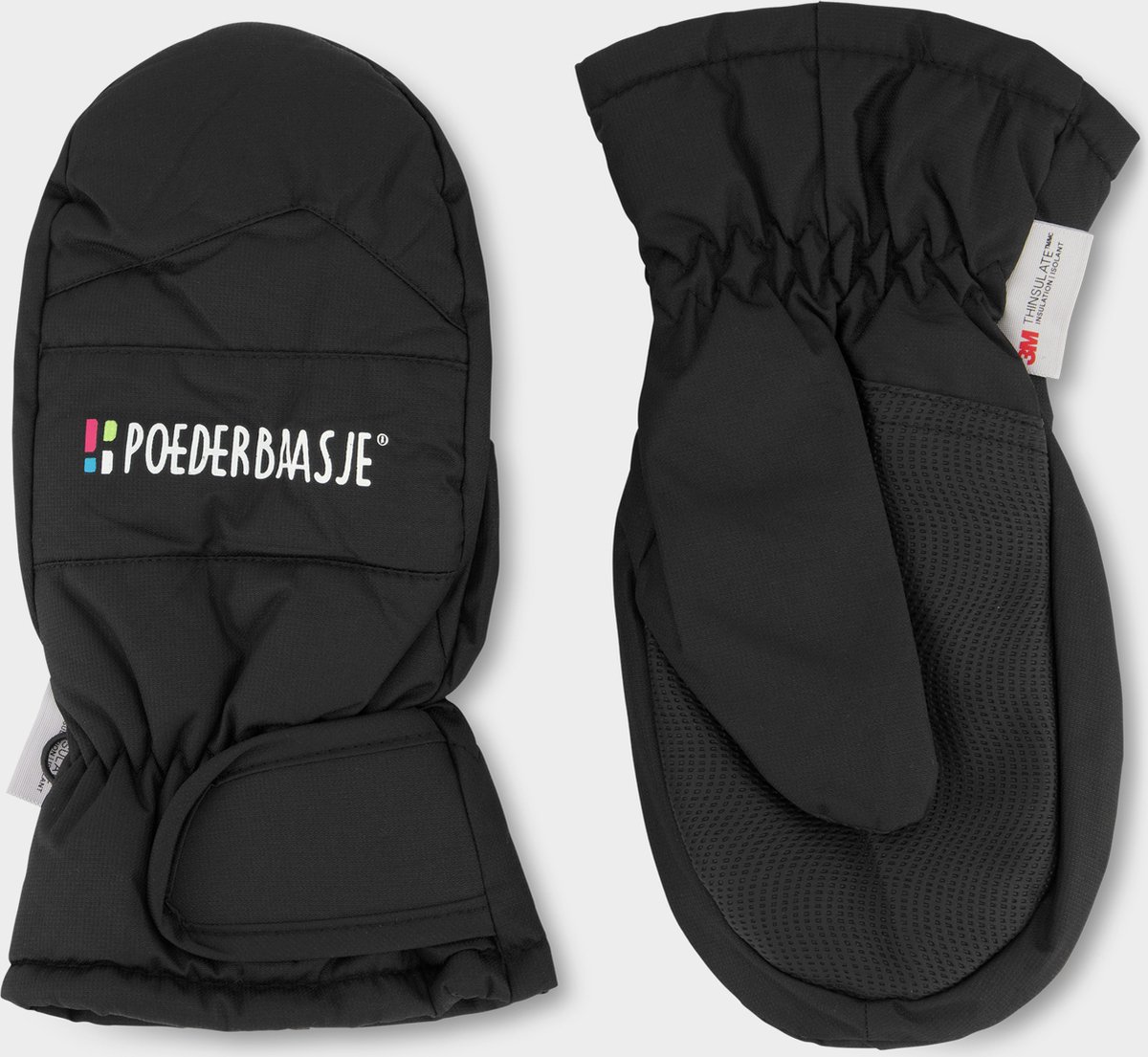 Poederbaas Wintersporthandschoenen Kids wantjes Zwart