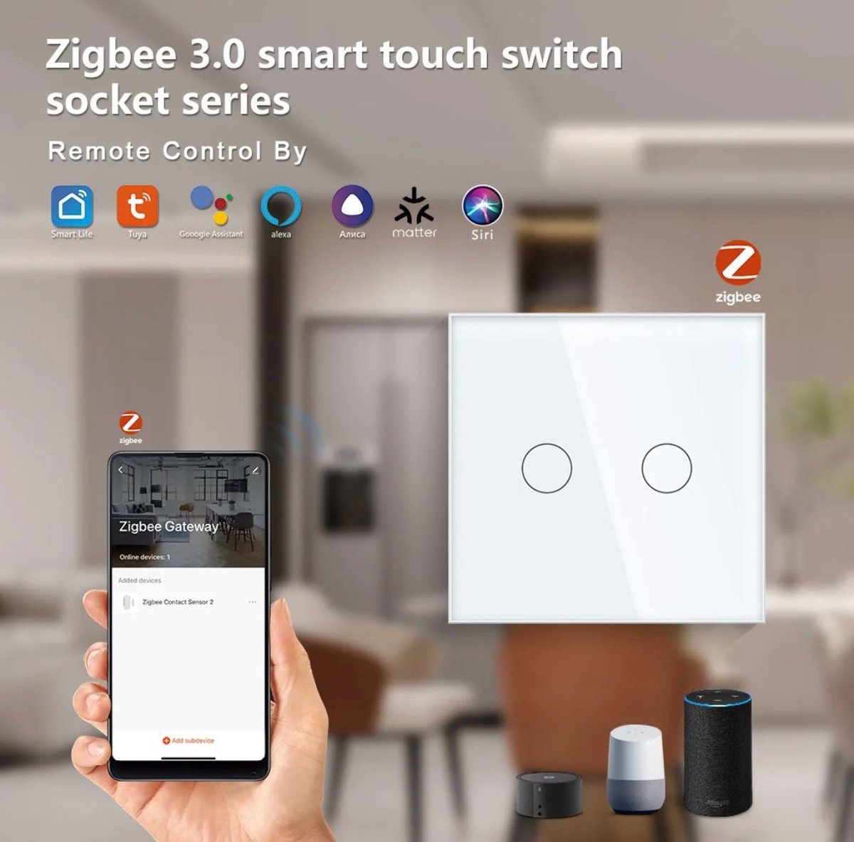 Mini interrupteur intelligent sans fil, interrupteurs d'éclairage
