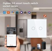 Inbouw wifi slimme touch schakelaar dubbel Wit - Wall & Smart Switch met Touch of App - Maak je huis slimmer!