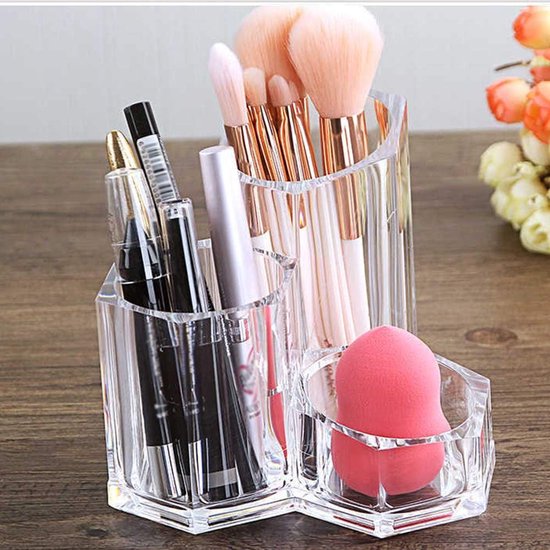 Siliconen Make-up Borstel Houder Schoonheid Gereedschap Organizer Display Stand Cosmetische Opslag Naaien en Quilten Notion Stash en Store (Zwart