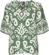 Vero Moda T-shirt Vmjoy 2/4 V-neck Top Wvn Lcs 10312176 Hedge Green/joy Taille Femme - M