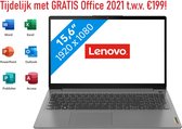 Ordinateur portable Lenovo 15 pouces - Ryzen 3 - 4 Go de RAM - 128 Go SSD - Temporaire avec Office 2021 GRATUIT d'une valeur de 199 € (n'expire pas, pas d'abonnement)