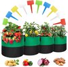 Aardappelplantenzak 4 x 10 gallon (45 l) plantenzakken van niet-geweven stof, draagriemen plantenzakken voor tomaten, aardappelen, bloemen, 10 planten, label groen