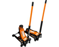 KromeKraft 4 ton autokrik met Hydraulische dubbel pomp Extra Laag beginpunt