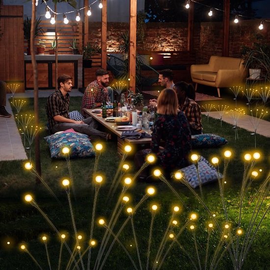 Solar Tuinverlichting - Sfeerverlichting - 6 pots x 2 - vuurvliegjes - Zonne Energie - Waterdicht - Prikspots -