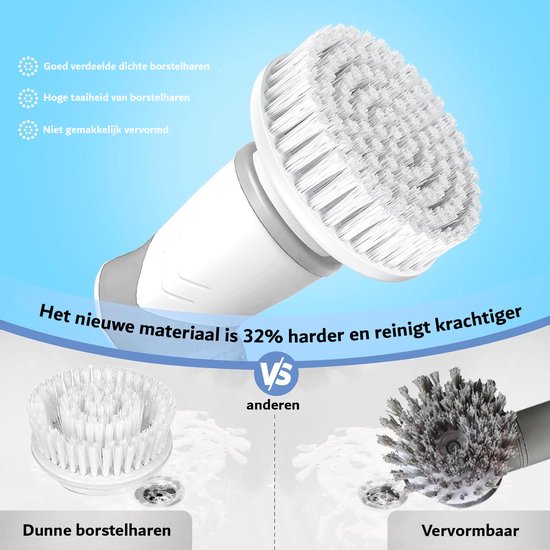 Foto: Power scrubber 2 snelheden en slim led display elektrische handheld 7 vervangbare borstelkoppen voor keuken muur tegels en gerechten