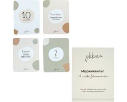 Jikkies ® - 16 Dubbelzijdige Mijlpaalkaarten - Eerste Levensjaar - Milestone Cards - Uniek Design - Foto Mijlpaalkaarten - Baby Shower - Kraam Cadeau Jikkies ® - 16 Dubbelzijdige Mijlpaalkaarten - Eerste Levensjaar - Milestone Cards - Uniek Design - Foto Mijlpaalkaarten - Baby Shower - Kraam Cadeau