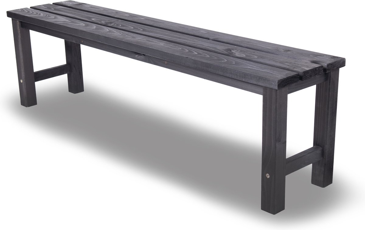 Tuinbank Hout Romo - Weerbestendig - Zwart - Grenenhout - 150 cm