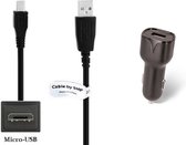 2.1A Auto oplader + 1,8m Micro USB kabel. Autolader adapter geschikt voor o.a. Samsung Galaxy On7 Pro, On8, S i9000, S Plus, Ace, Champ, Chat, Corby, Mega, Metro, Grand, Instinct, Omnia, Fame