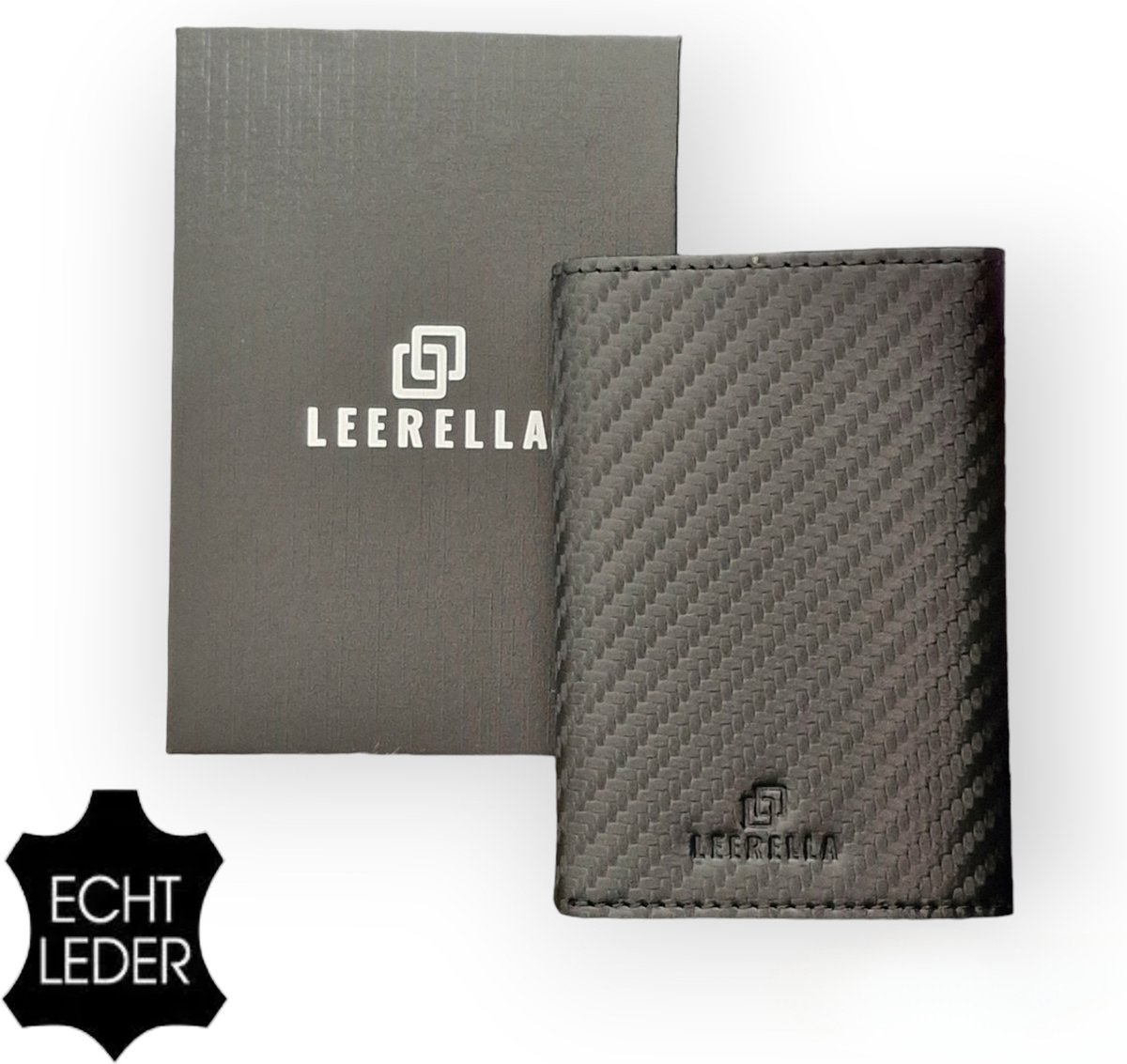 Leerella Pasjeshouder Uitschuifbaar - Kaarthouder - Creditcardhouder - RFID - Echt Leer Zwart – 10 tot 12 Pasjes + Briefgeld - RFID Creditcardhouder - Incl met luxe Cadeaubox - Valentijnsdag - Verjaardag - Cadeautjes - Moederdag - Vaderdag