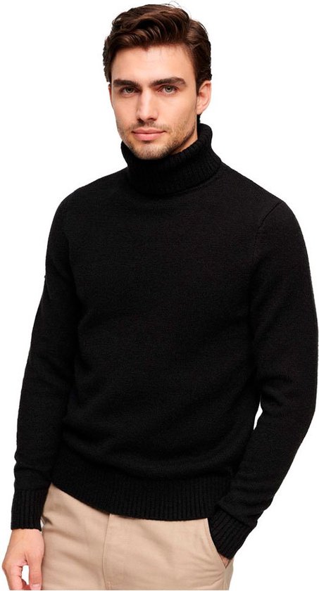 Superdry Brushed Roll Neck Sweater Zwart 2XL Man