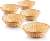 5 x Bastmand in natuurlijke kleur ter decoratie - paasdecoratie - paasnest - mandjes voor paaseieren, broodjes en snacks (5 stuks - ovaal 8,5 cm)