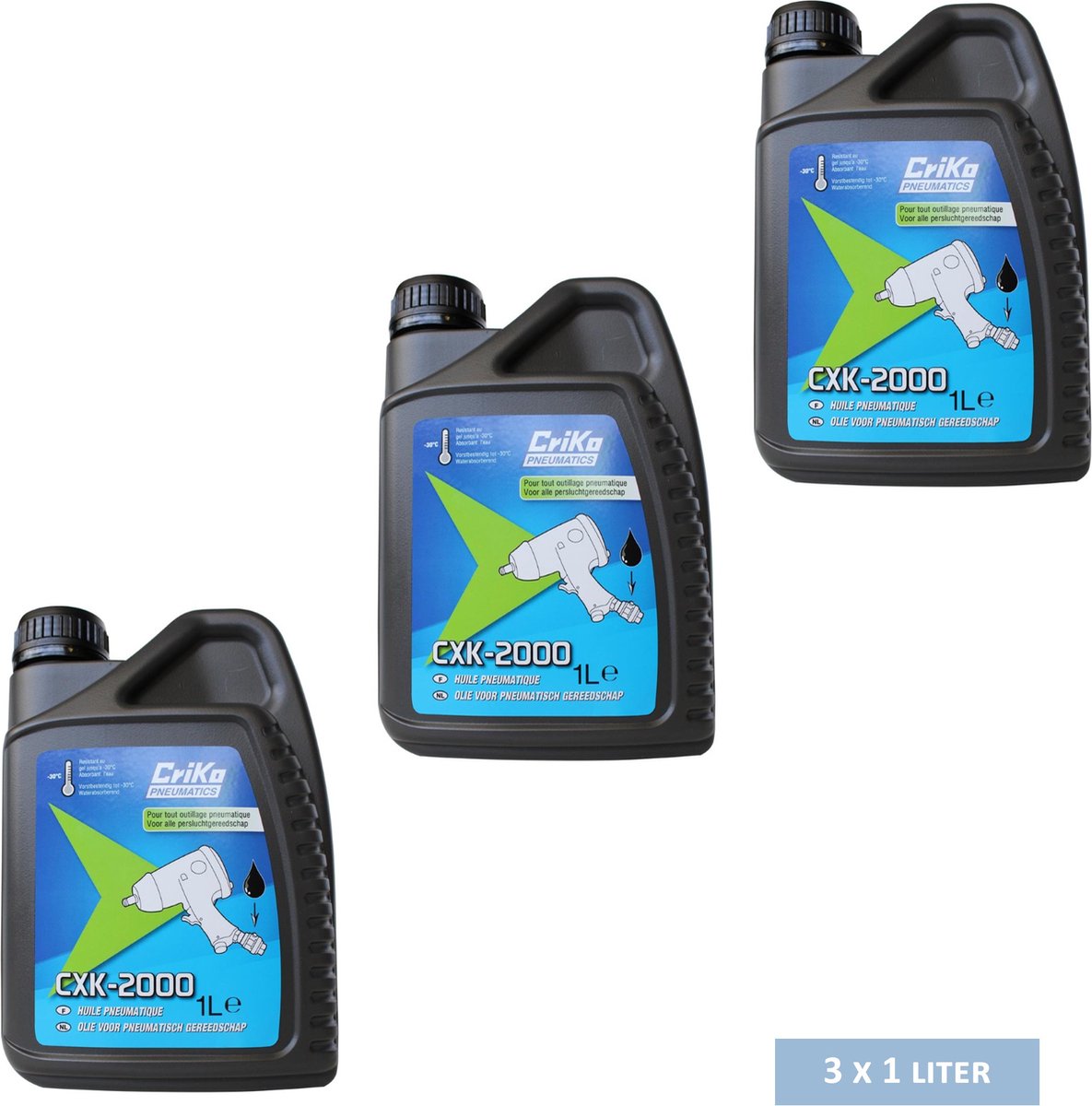Criko olie voor smering pneumatisch gereedschap - 20% waterabsorberend - CXK 2000 - 3 x 1 liter