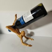 Circus balancerende wijnfleshouder Goud 3d Geprint