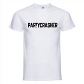 T-shirt Partycrasher | Festival | wit | Maat XXXL