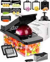 Mandoline - Coupe-légumes - Mandoline multifonctionnelle pour couper fruits - légumes - oignons, carottes et pommes de terre - Sans BPA - Ensemble de 14 pièces