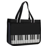 Piano Key Music Note Handtas Muziek Thema Tote Tas Muziek Schoudertas Multifunctionele Tas voor Winkelen