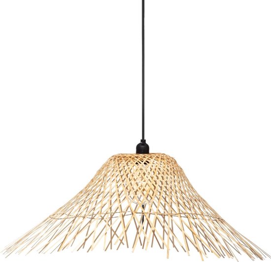 Hanglamp Duplici, zwart, bamboe, 57 cm, E27