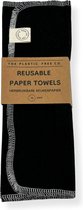 Herbruikbare Keukenpapier Keukenrol Katoen - Zwart - 10 stuks | Duurzaam | Reusable UnPaper Towels | Plasticvrij | Zero-waste | The Plastic Free Co.