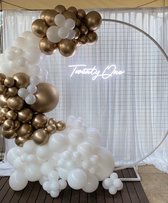 Ballonnenboog goud & wit - 110 stuks - verjaardag - feestdecoratie - versiering - ballonnen bruiloft - kerst - oud en nieuw - decoratiepakket