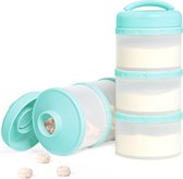 Luxiba - Portionneur de Lait en poudre pour bébé boîte de rangement de lait en poudre empilable 2 pièces (vert menthe)