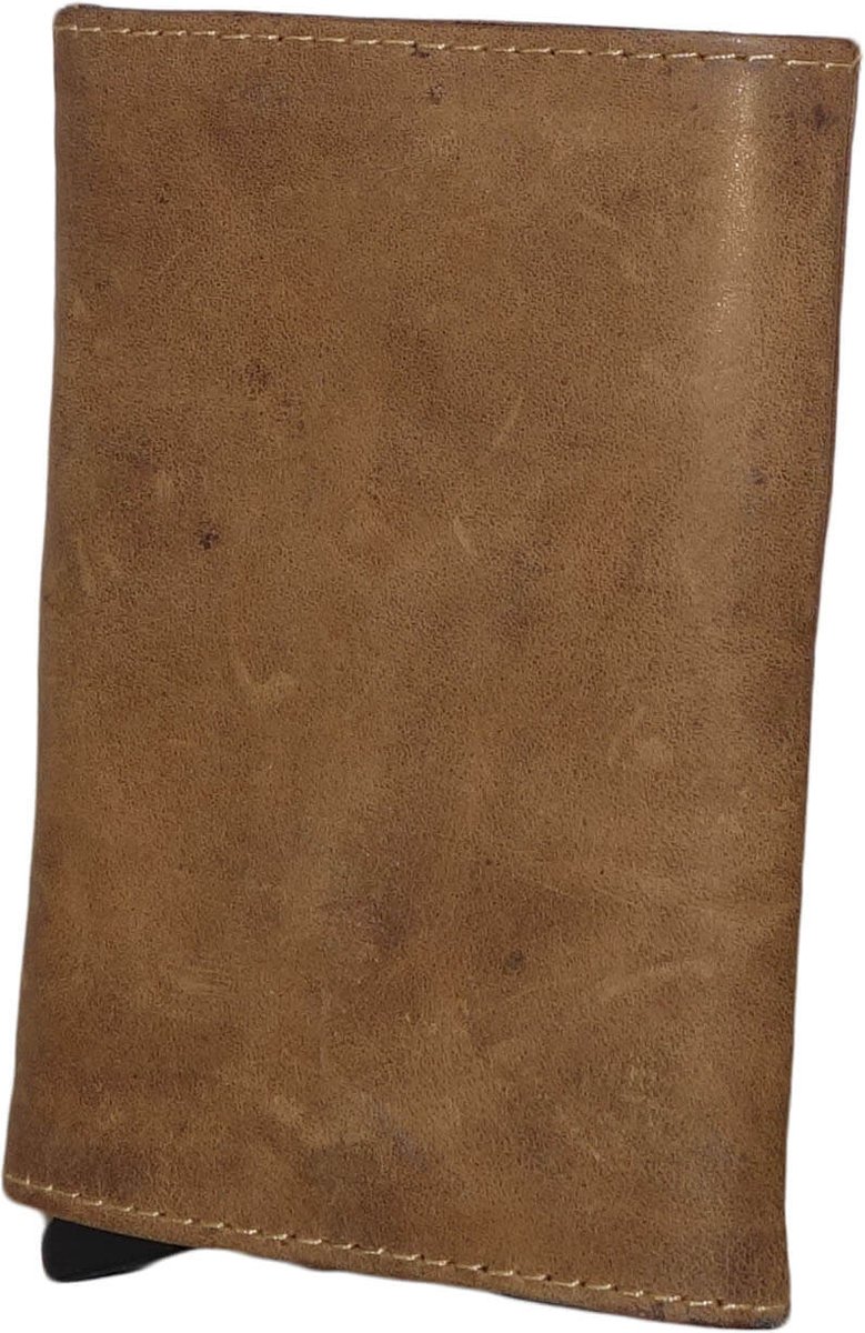 Leather Design Leren Hoesje voor Kaarthouder Bruin