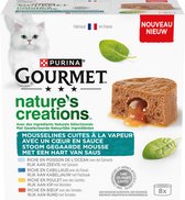 Bol.com Gourmet Nature's Creations Mousse - Kattenvoer Natvoer - Hart van Saus - Kip / Rund / Kabeljauw / Zeevis - 48 x 85 g aanbieding