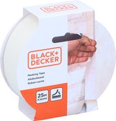 Black & Decker Afplaktape/schilderstape - wit - 36mm x 25m - voor binnen/buiten
