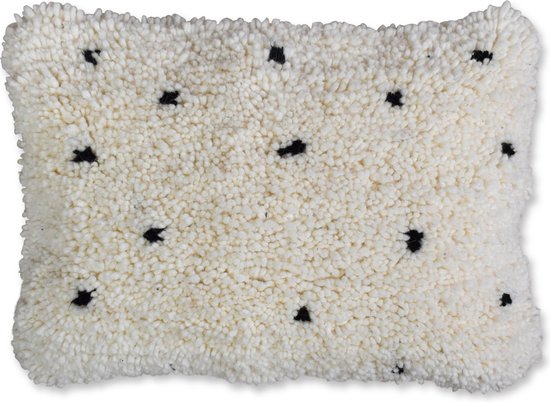 Poufs&Pillows - Handgeweven Marokkaans kussen Gestipt - 50 x 30 cm - vervaardigd uit wol