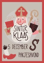 Set van 4 dezelfde Sinterklaaskaarten, Sinterklaas, Sinterklaasfeest, Wenskaart, Ansichtkaart - Leuke Post