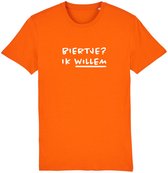Biertje? Ik willem Unisex T-shirt maat XS - koningsdag shirt - koningsdag kleding - oranje shirt heren - koningsdag t- shirt - oranje shirt dames