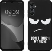 kwmobile telefoonhoesje geschikt voor Samsung Galaxy A05s - Hoesje voor smartphone in wit / zwart - Backcover van TPU - Don't Touch My Phone design