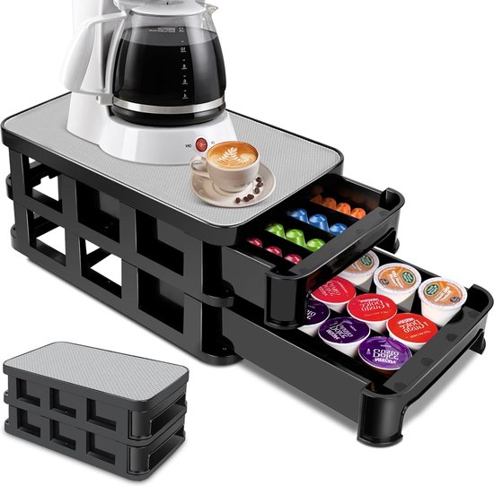 Jomdjmskes 40 stuks koffiecapsulehouders, ladedispenser, organizer voor lade, koffiecapsules, voor keuken, kantoor, woonkamer