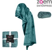 Fleece deken - fleece plaid - 150 x 200 - super zacht - 280 gsm - Turquoise