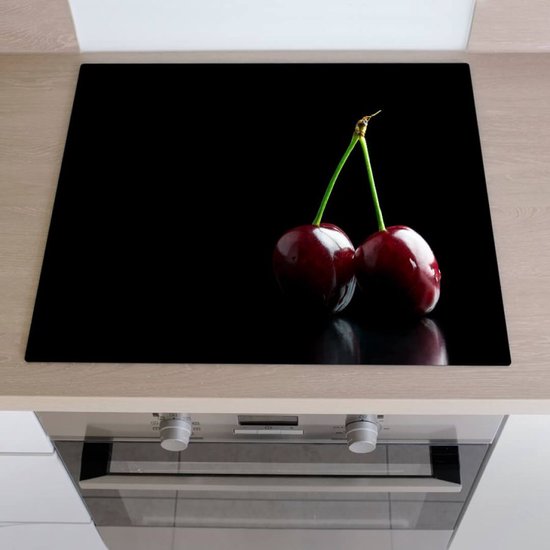 Inductiebeschermer kersen | 80 x 52 cm | Keukendecoratie | Bescherm mat | Inductie afdekplaat