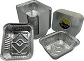 Aluminiumbakje 470 ml - 100st - aluminium wegwerpbakjes - aluminiumbakjes met deksel - ovenschalen - eten vers/warm bewaren