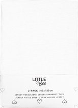 Little Boo Hoeslaken - Ledikant - uni Wit - 2-pack - 60x120
