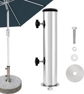 Parasol de jardin, tubes sur pied, pied de parasol universel, standard, pied de parasol, tube de support avec anneau de réduction en 3 parties (48/38/32 mm), pour plaque de fer en granit, sol de parasol, plaque de ciment