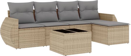 vidaXL-6-delige-Loungeset-met-kussens-poly-rattan-beige