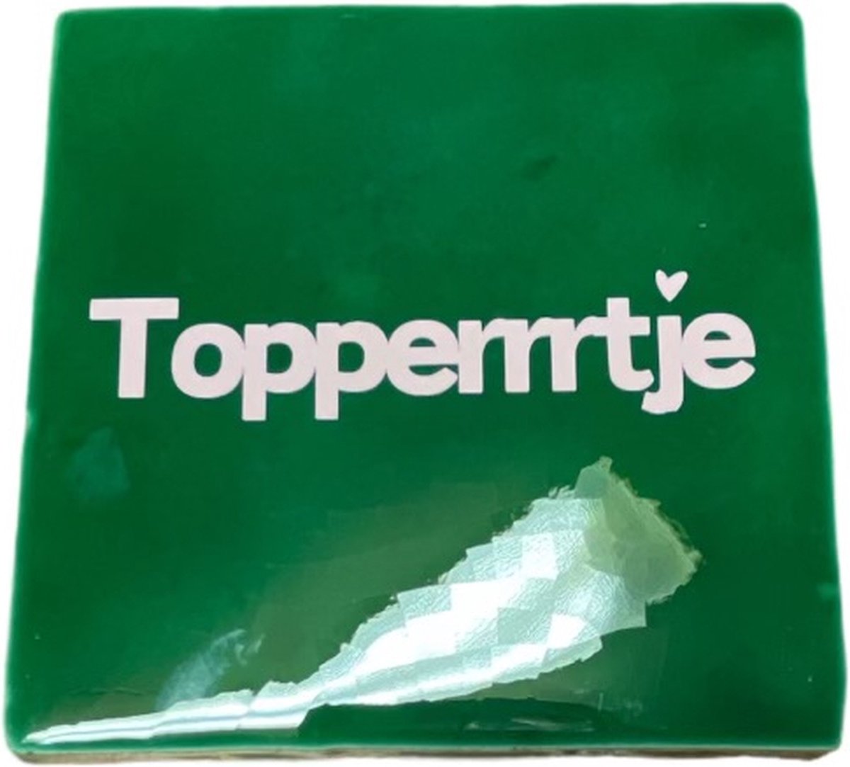 Hippe tegeltje met tekst: Topperrrtje | Dennengroen met pastel roze | Gepersonaliseerde cadeau | Hippe Spreuktegel | Complimenten cadeau | Hart onder de riem cadeau | Beterschap cadeau | Housewarming cadeau