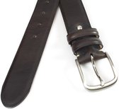 JV Belts Bruine heren riem - heren riem - 4 cm breed - Bruin - Echt Leer - Taille: 115cm - Totale lengte riem: 130cm